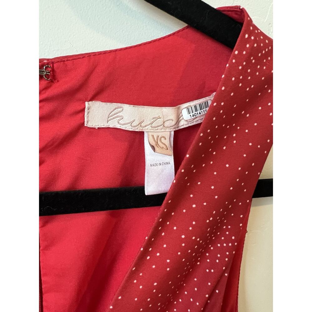 Hutch Reese Dress Red Polka Dot Size XS A-Line Swingy Flowy Cutout Bow Cute - Picture 4 of 7